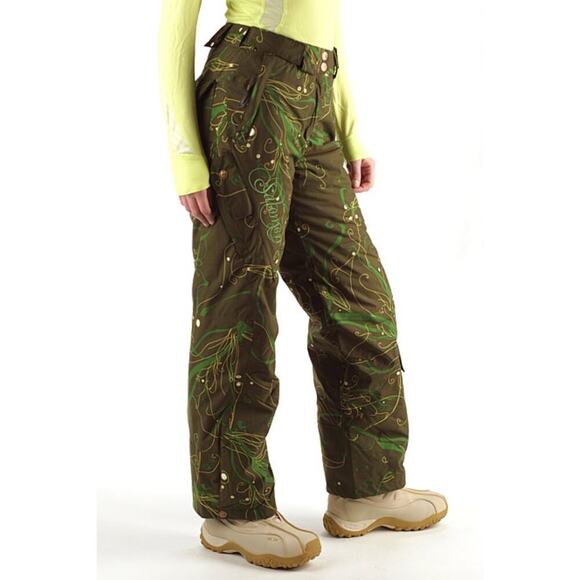 Salomon Pants - Salomon Snowlicious Women's Green Printed Cargo Clima Pro Snow Pants Size Small